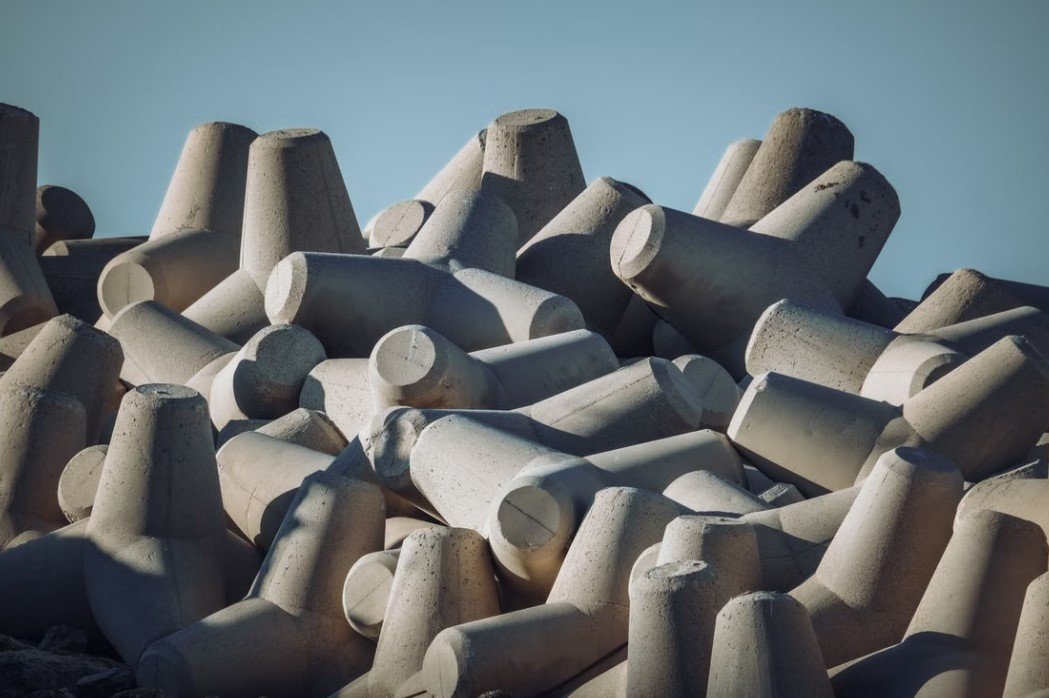 Concrete construction materials and industrial building production